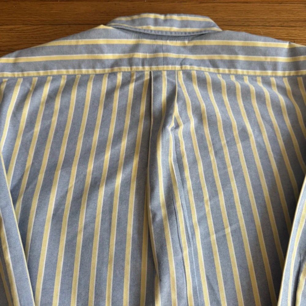 Ralph Lauren Blue and White Striped Classic Fit Shirt Neck Size 17 Preppy - Picture 12 of 14